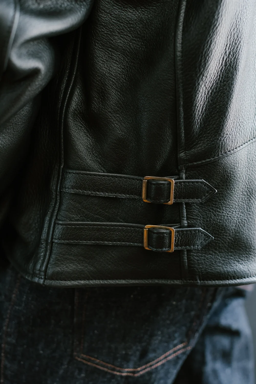 IHSB-PAC-BLK - Iron Heart X Simmons Bilt Deerskin Pacific Rider's Jacket - Black - Image 29