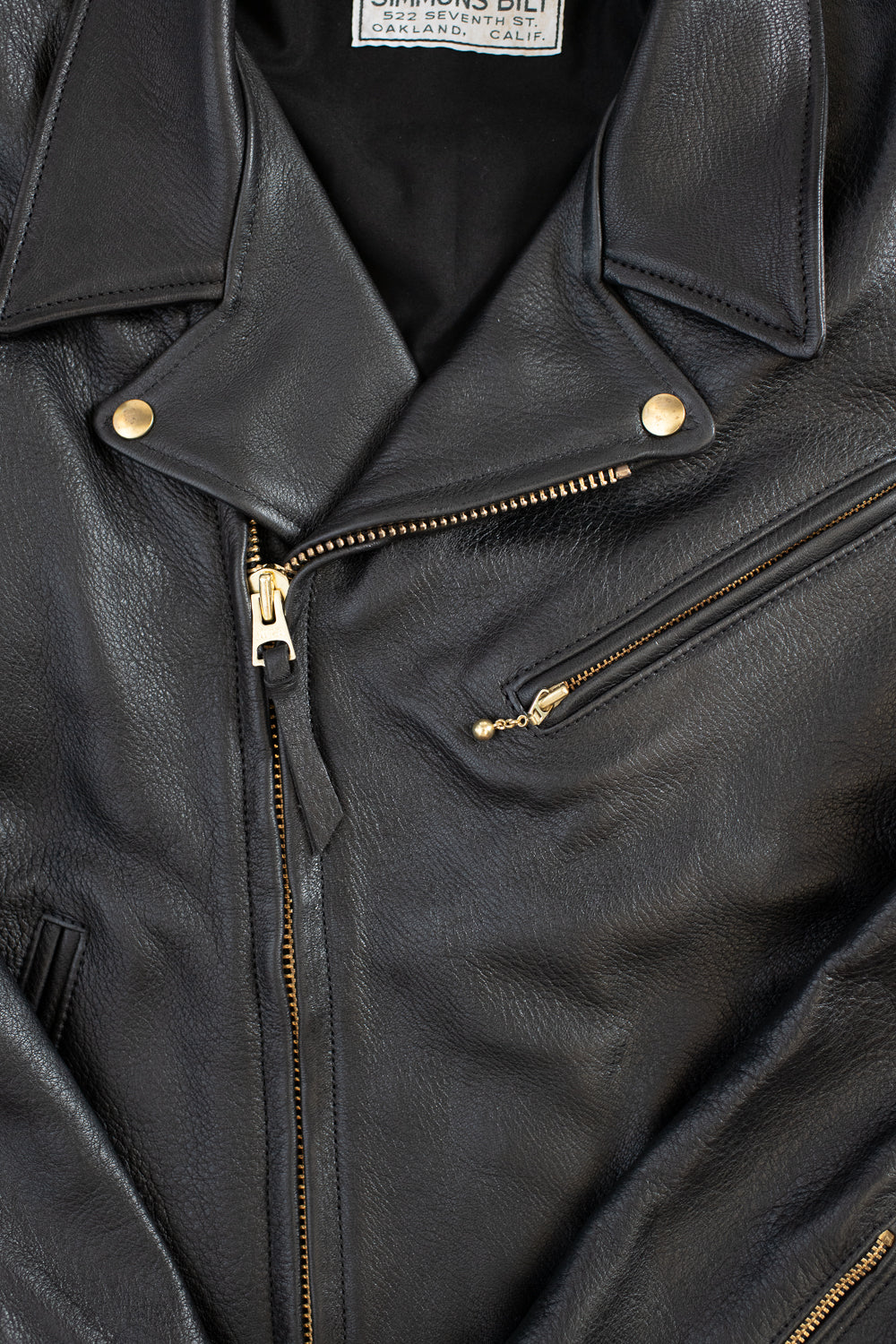 IHSB-PAC-BLK - Iron Heart X Simmons Bilt Deerskin Pacific Rider's Jacket - Black - Image 3