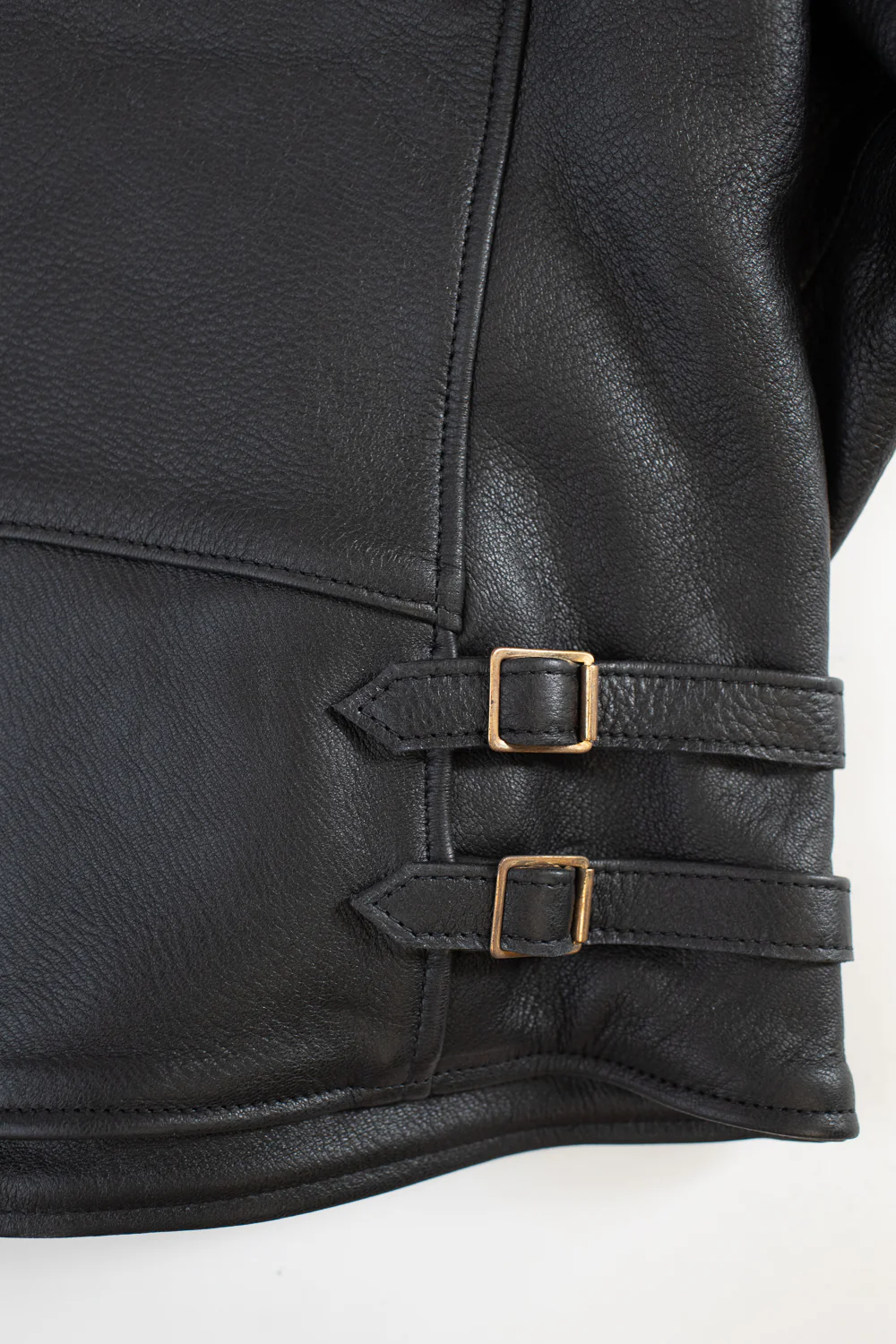 IHSB-PAC-BLK - Iron Heart X Simmons Bilt Deerskin Pacific Rider's Jacket - Black - Image 7