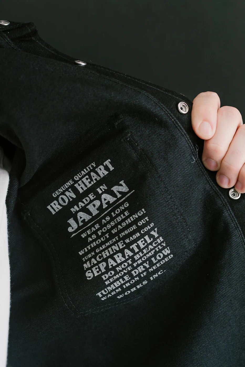 IHSH-295-BB - 14oz Selvedge Denim Western Shirt - Black, Black - Image 20