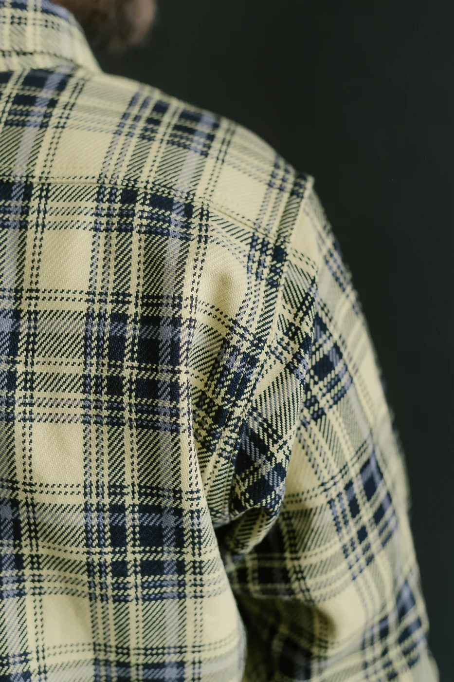 IHSH-412-YEL - 9oz Selvedge Indigo Check Flannel Work Shirt - Yellow - Image 21