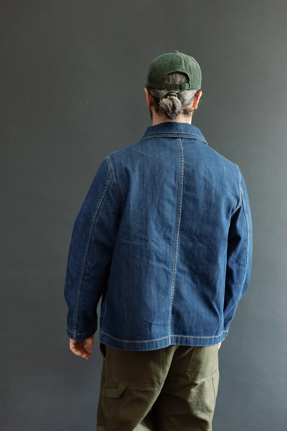 JKT08DN.520MB - Cropped Worker's Denim Jacket - Indigo Mid Blue - Image 13