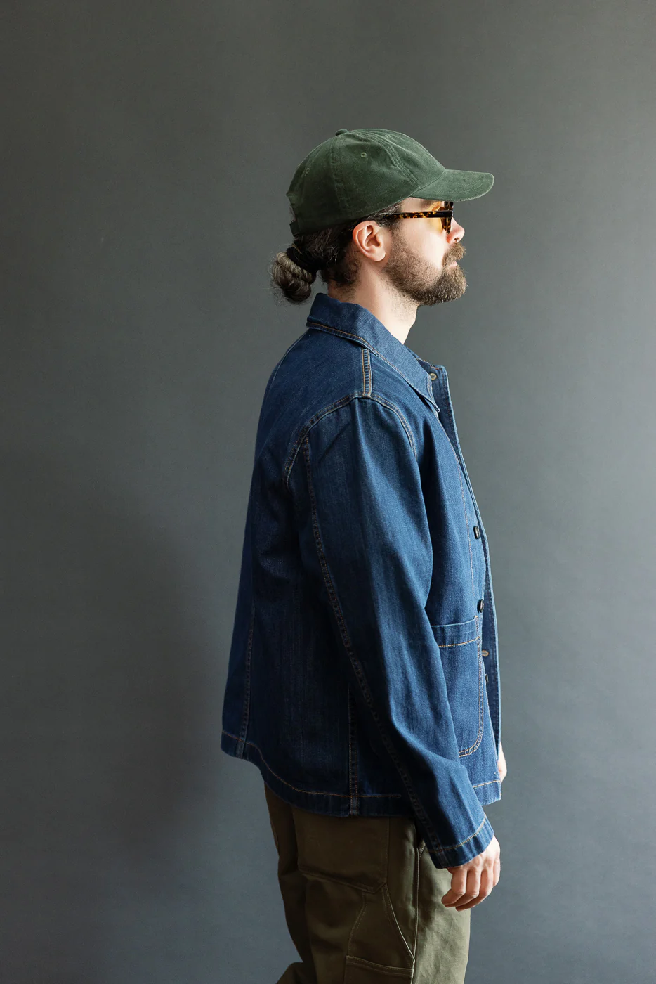 JKT08DN.520MB - Cropped Worker's Denim Jacket - Indigo Mid Blue - Image 15