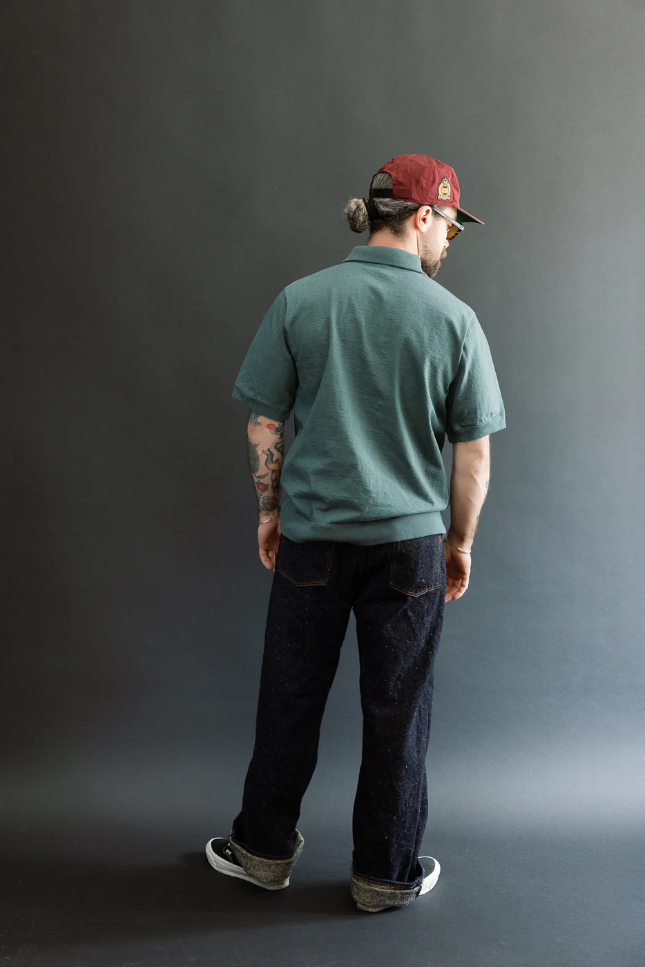 JM5613 - Dotsume Rib Polo - 420 Cloudy Green - Image 8