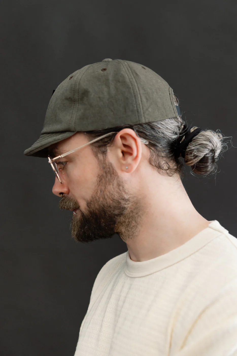 JM6510 - Canvas BB Cap "M" - 419 Dark Moss gray - Image 9
