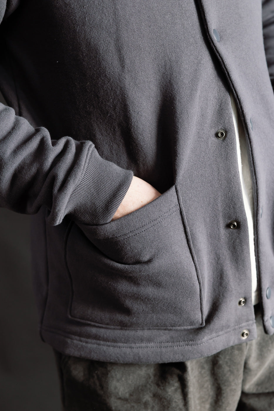JM8580 - Big Loop Collarless Jacket - 177 Ink Black - Image 20