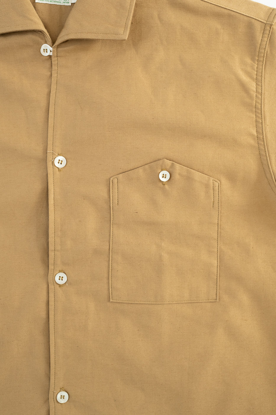 Lot 3091 - S/S Open Collar Shirt - Camel - Image 3
