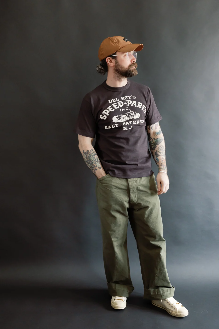 Lot 4601 - Slubby Cotton T-Shirt "Speed Parts" - Sumi - Image 5