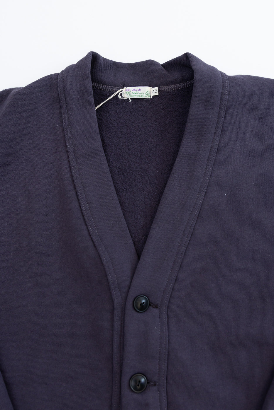 Lot 498 - 4 Needle Sweat Cardigan - Dark Navy - Image 2