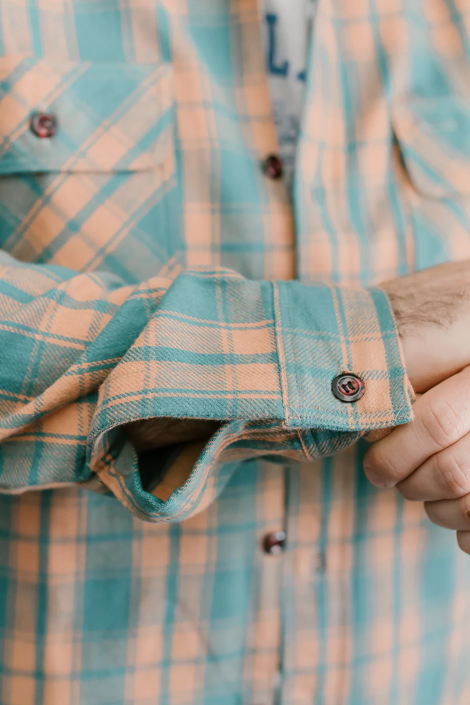Lot JG-06-2 - The Ancient Flannel (rounded pockets) - Salmon - Image 17