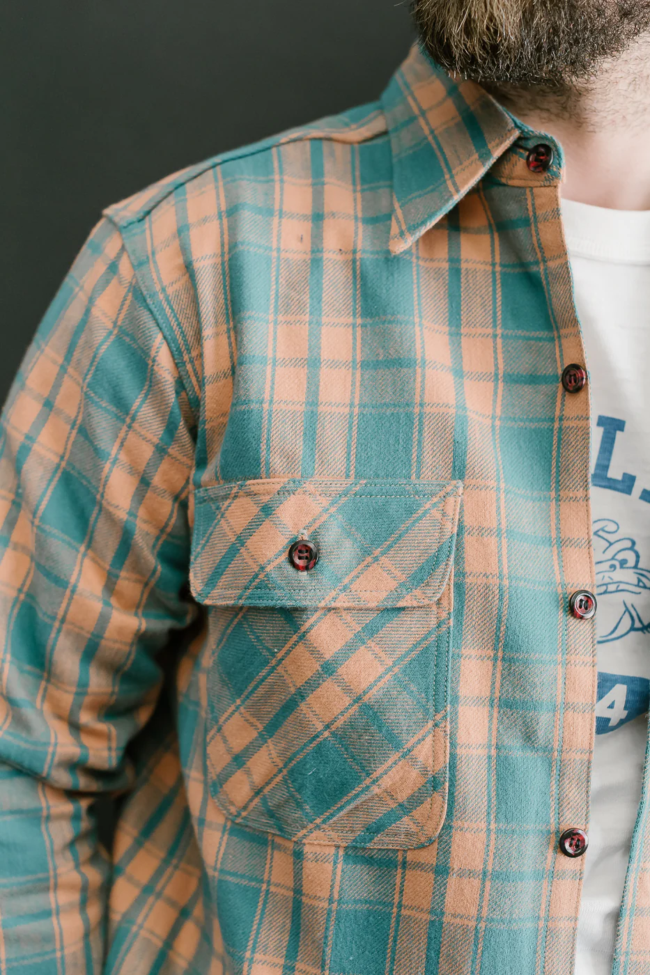 Lot JG-06-2 - The Ancient Flannel (rounded pockets) - Salmon - Image 18