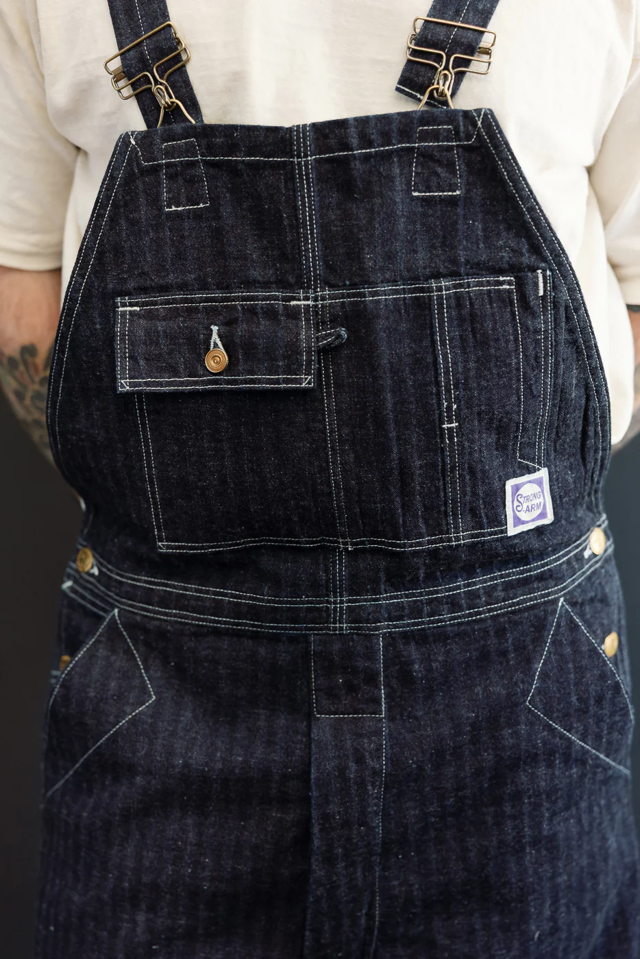 Lot JG-41 - Reinforced Striped Denim Overall - Indigo - Image 21