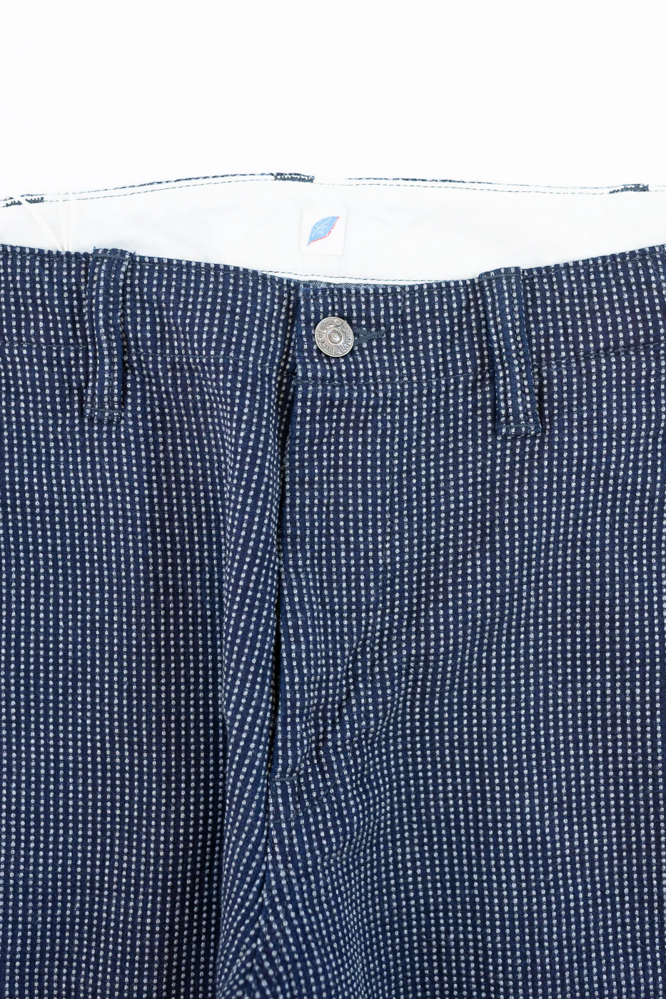 LP-1180-2 - Stitch Stripe Sashiko Comfortable Trousers - Indigo x Thin Stripe - Image 3