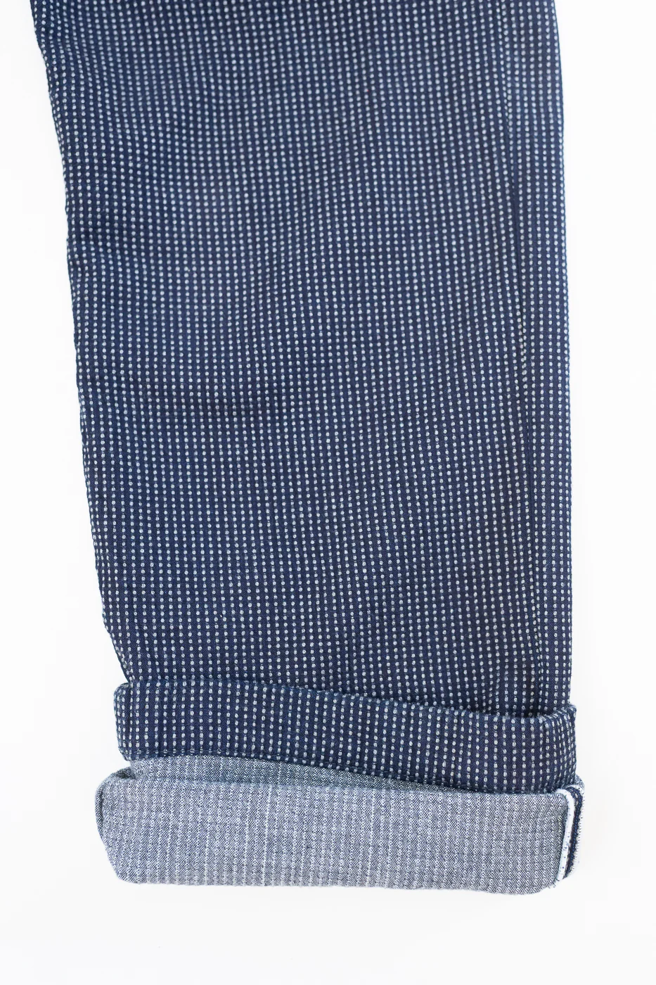 LP-1180-2 - Stitch Stripe Sashiko Comfortable Trousers - Indigo x Thin Stripe - Image 5