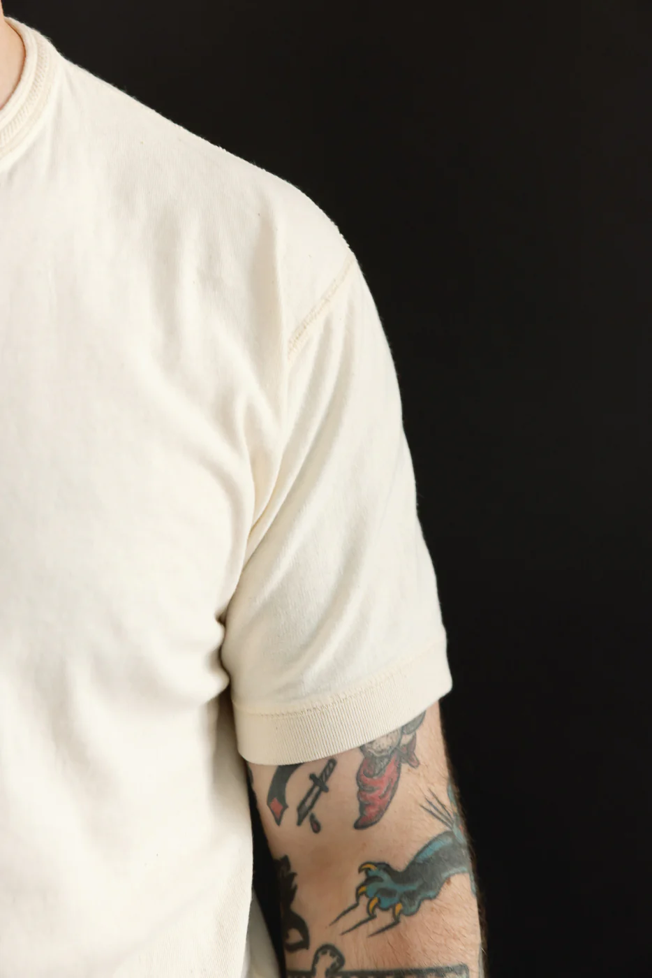 LRH1042 - Loopwheeled Classic Henley - Classic Ivory - Image 16
