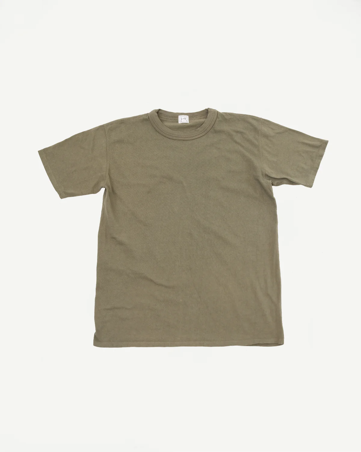 LRC1127 - Loopwheel Double Binder S/S Crewneck Tee - Army Olive
