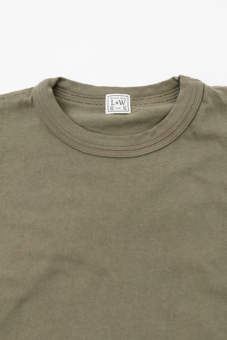 LRC1127 - Loopwheel Double Binder S/S Crewneck Tee - Army Olive - Image 2
