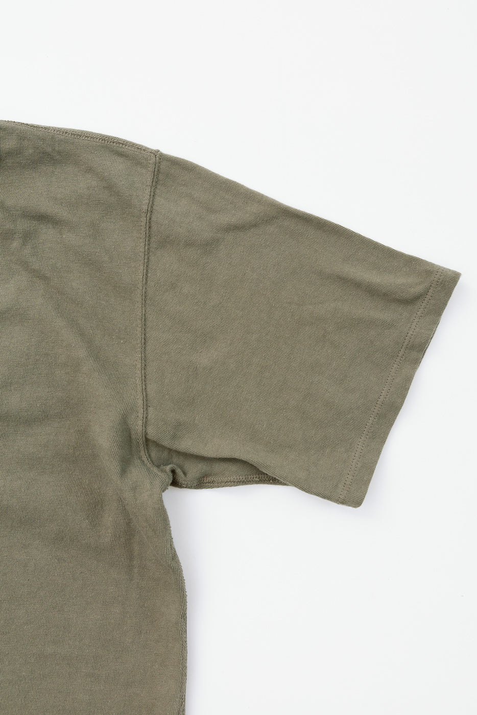 LRC1127 - Loopwheel Double Binder S/S Crewneck Tee - Army Olive - Image 3