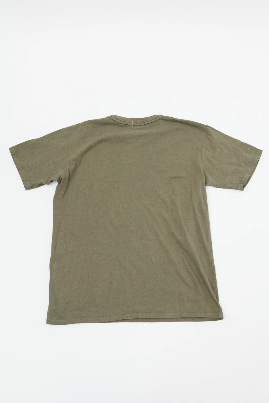 LRC1127 - Loopwheel Double Binder S/S Crewneck Tee - Army Olive - Image 4