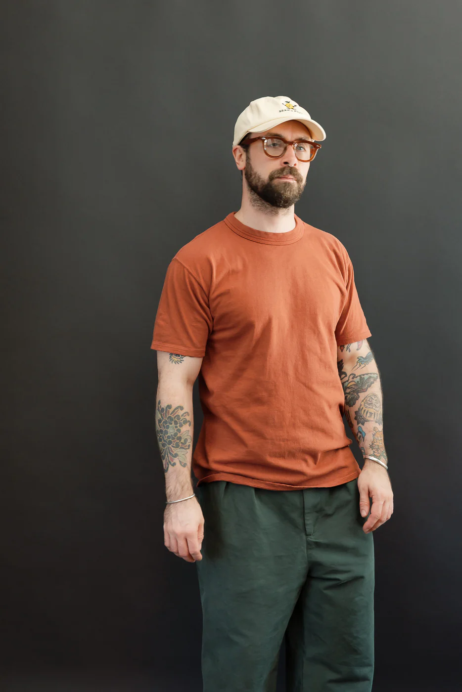 LRC1127 - Loopwheel Double Binder S/S Crewneck Tee - Burgundy - Image 9