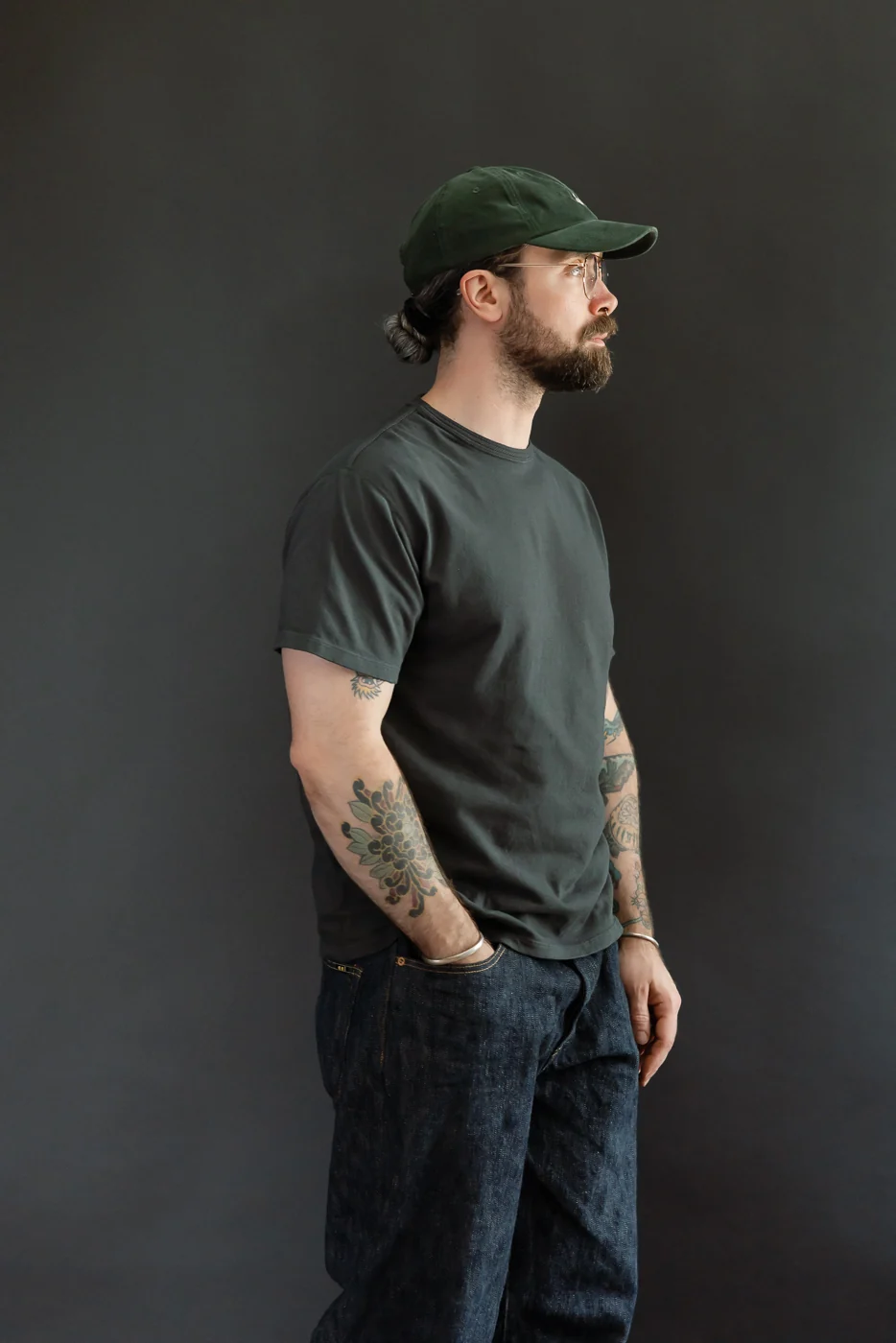 LRC1128 - Shoulder Taped S/S Crewneck Tee - Antique Black - Image 10