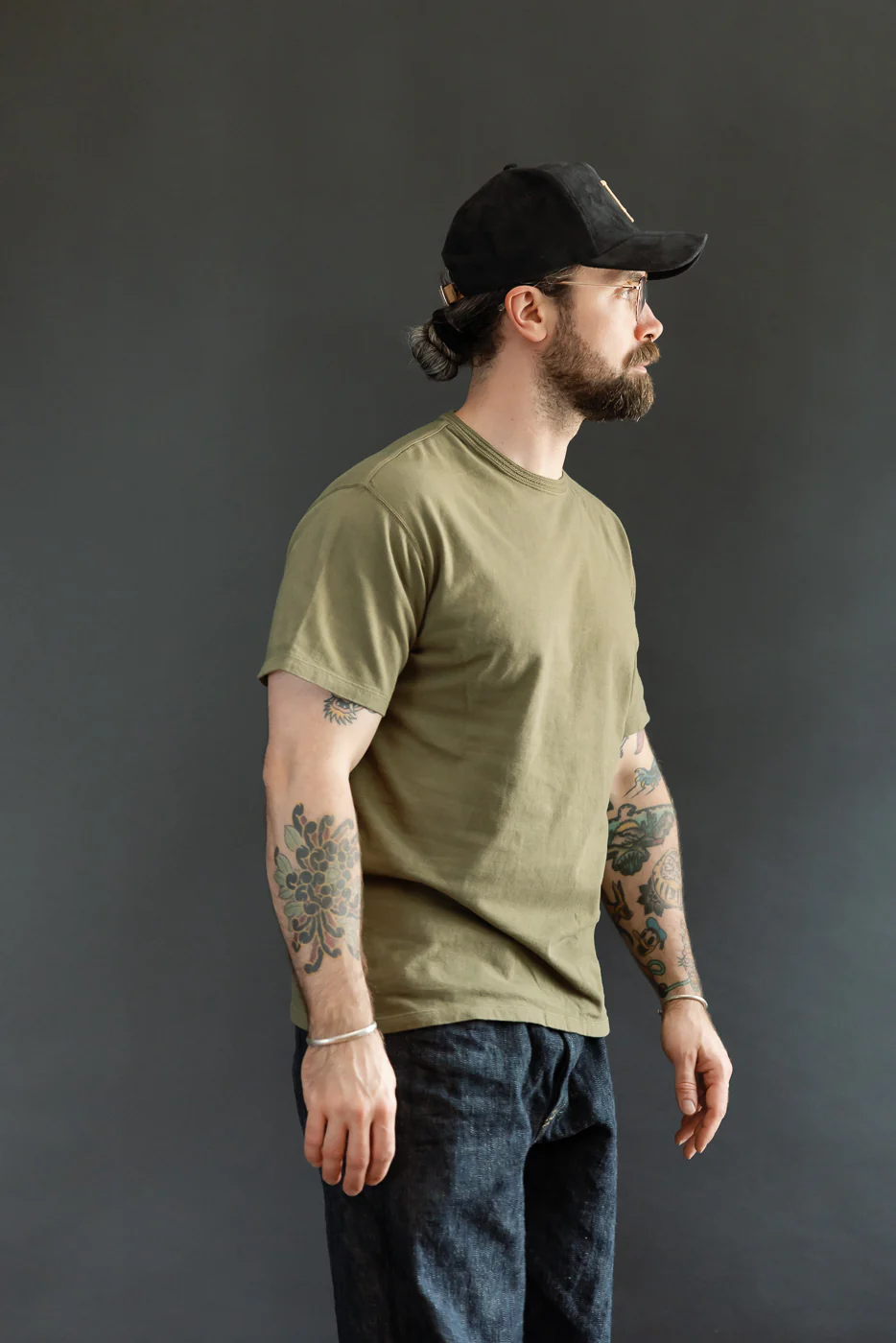 LRC1128 - Shoulder Taped S/S Crewneck Tee - Army Olive - Image 13