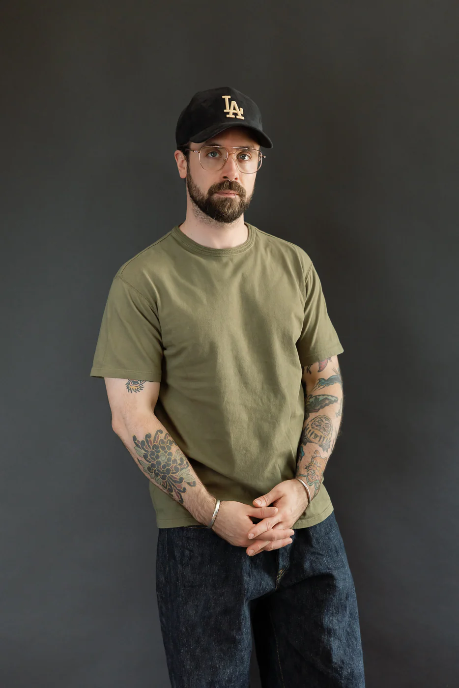 LRC1128 - Shoulder Taped S/S Crewneck Tee - Army Olive - Image 8