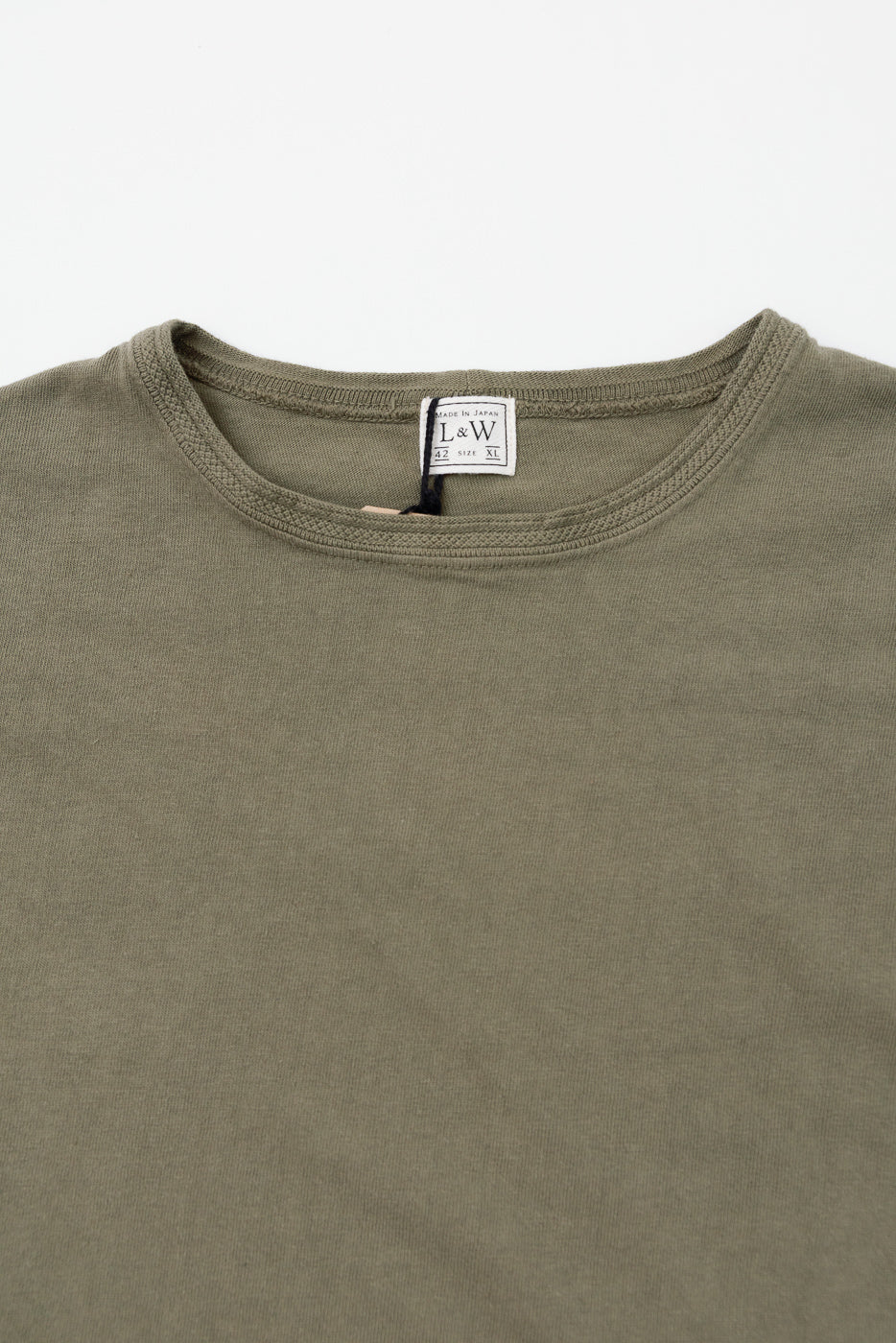 LRC1130 - Loopwheel Ribbed S/S Cuff Crew - Army Olive - Image 2