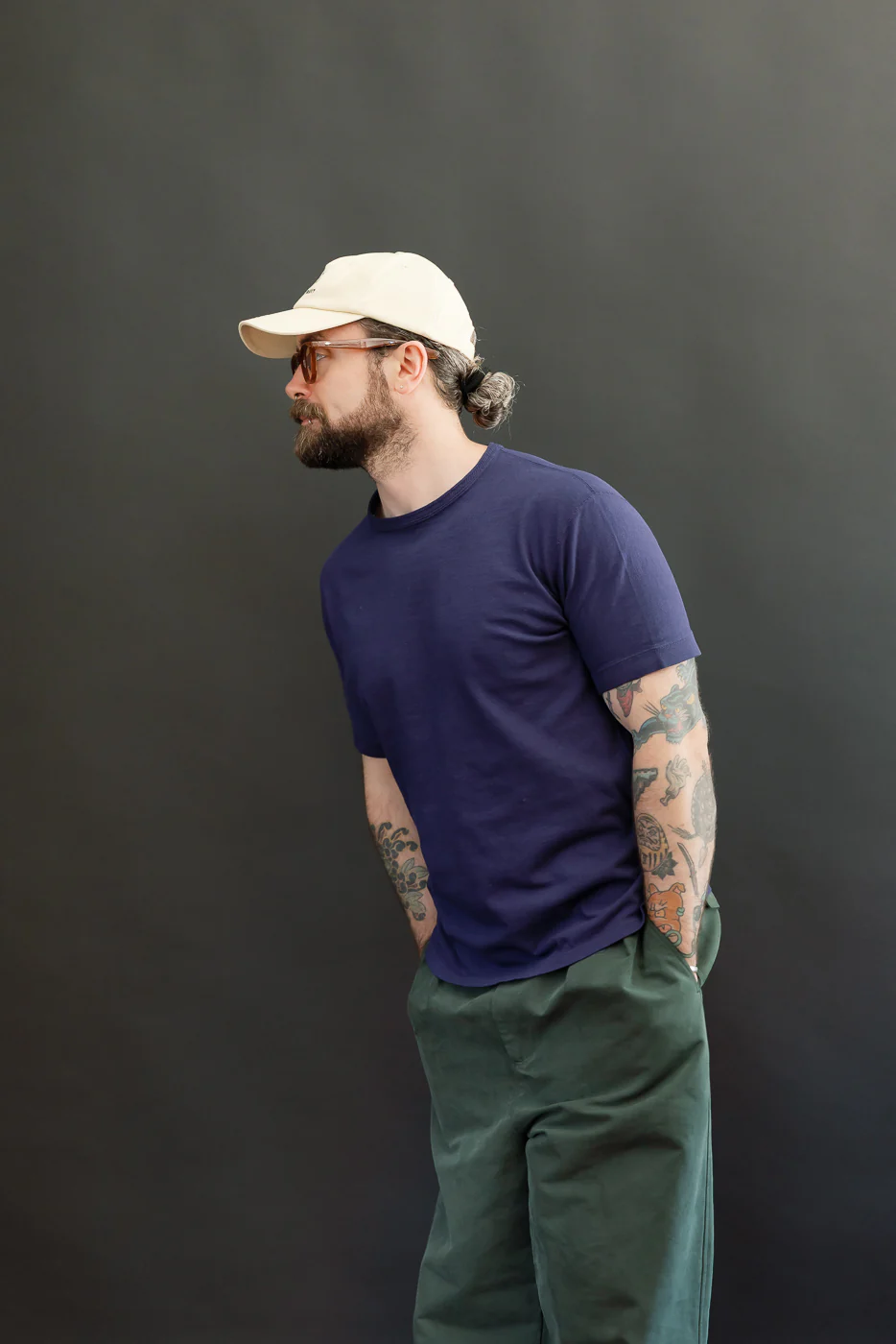 LRC1130 - Loopwheel Ribbed S/S Cuff Crew - French Navy Blue - Image 13