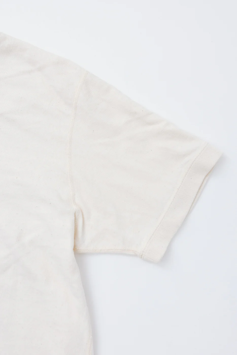 LRC1130 - Loopwheel Ribbed S/S Cuff Crew - Ivory - Image 3