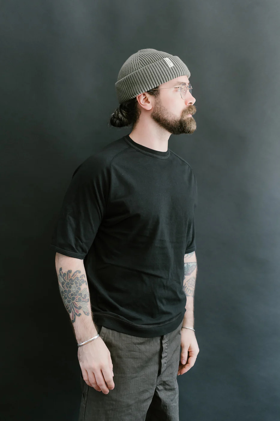 LRC1121 - Supima Cotton Freedom Sleeve Crew - Royal Black - Image 15