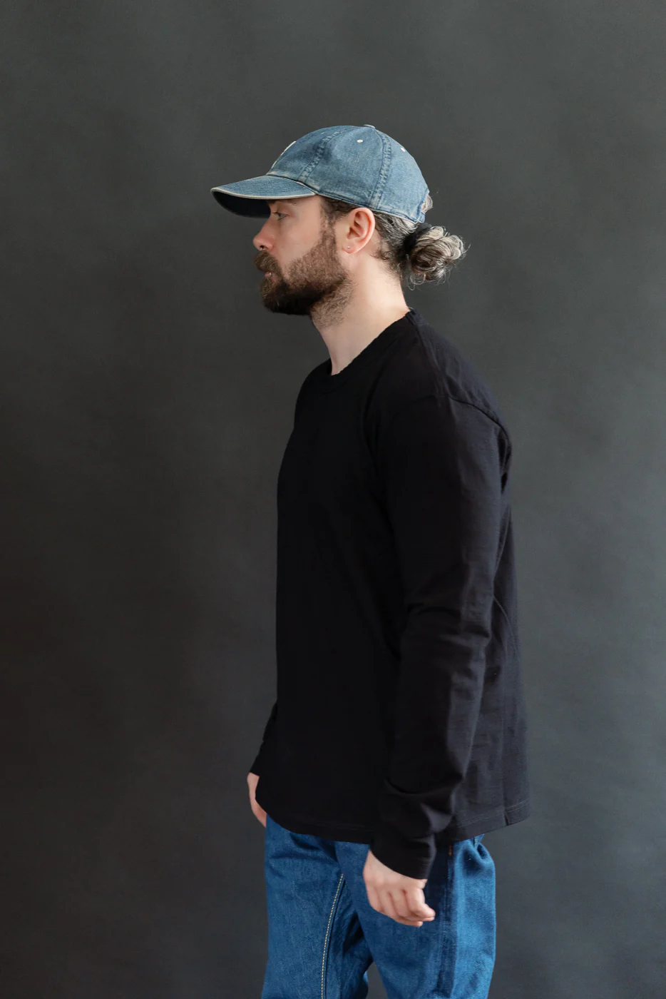 LS-5011-IDBK - Jersey Crew Neck Long Sleeve T-shirt - Black Indigo - Image 11
