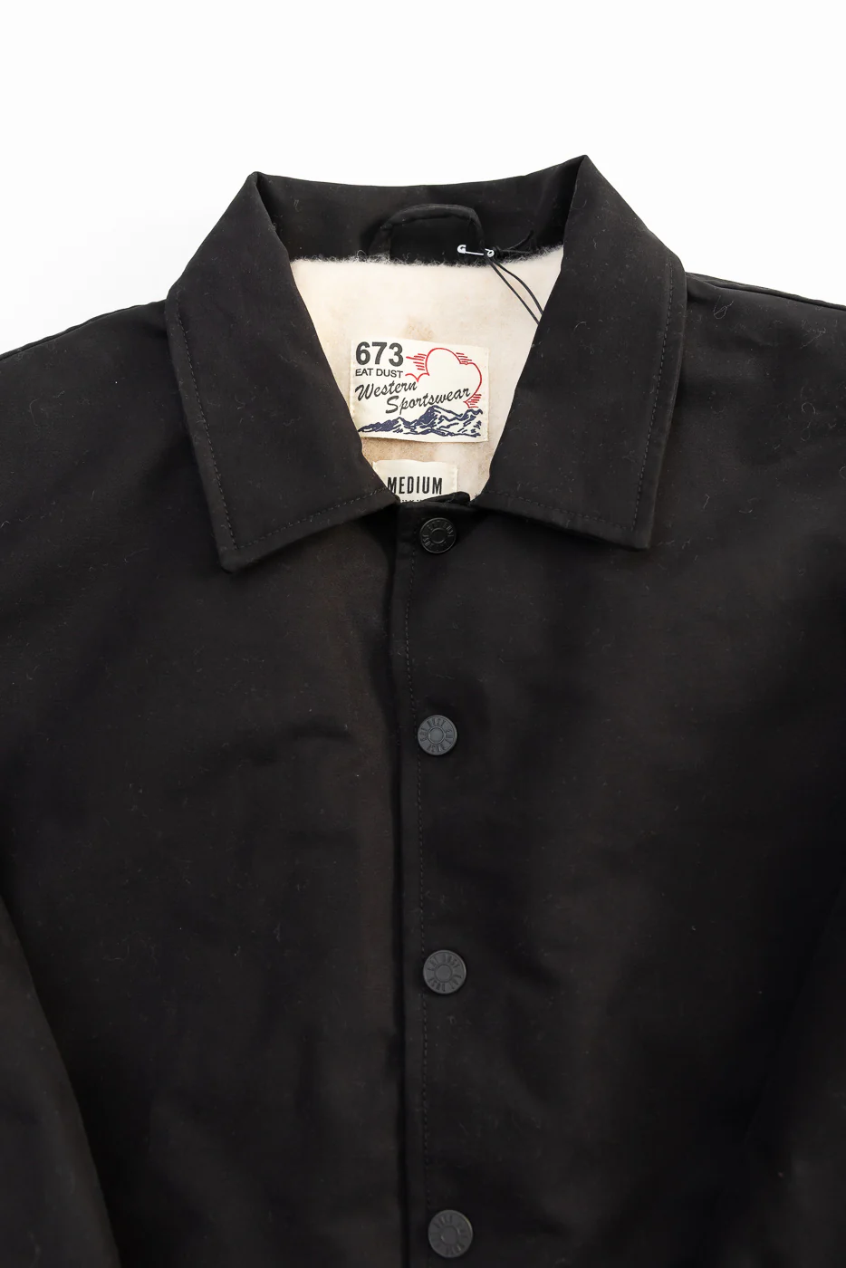 M-A-001 - Dago Jacket Lined Nebraska Cotton - Black - Image 2