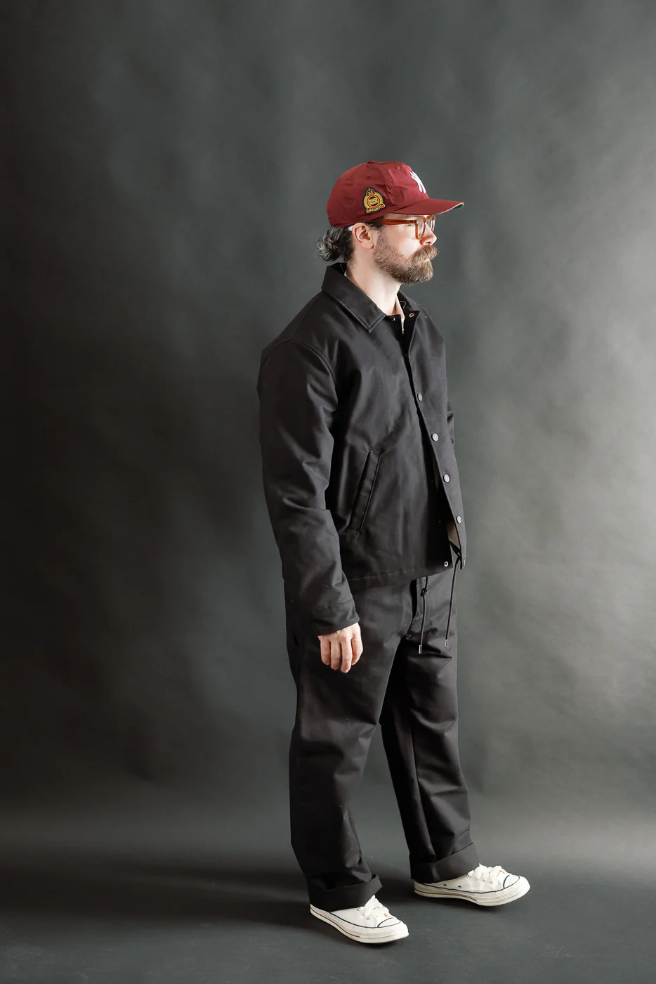 M-A-001 - Dago Jacket Lined Nebraska Cotton - Black - Image 7