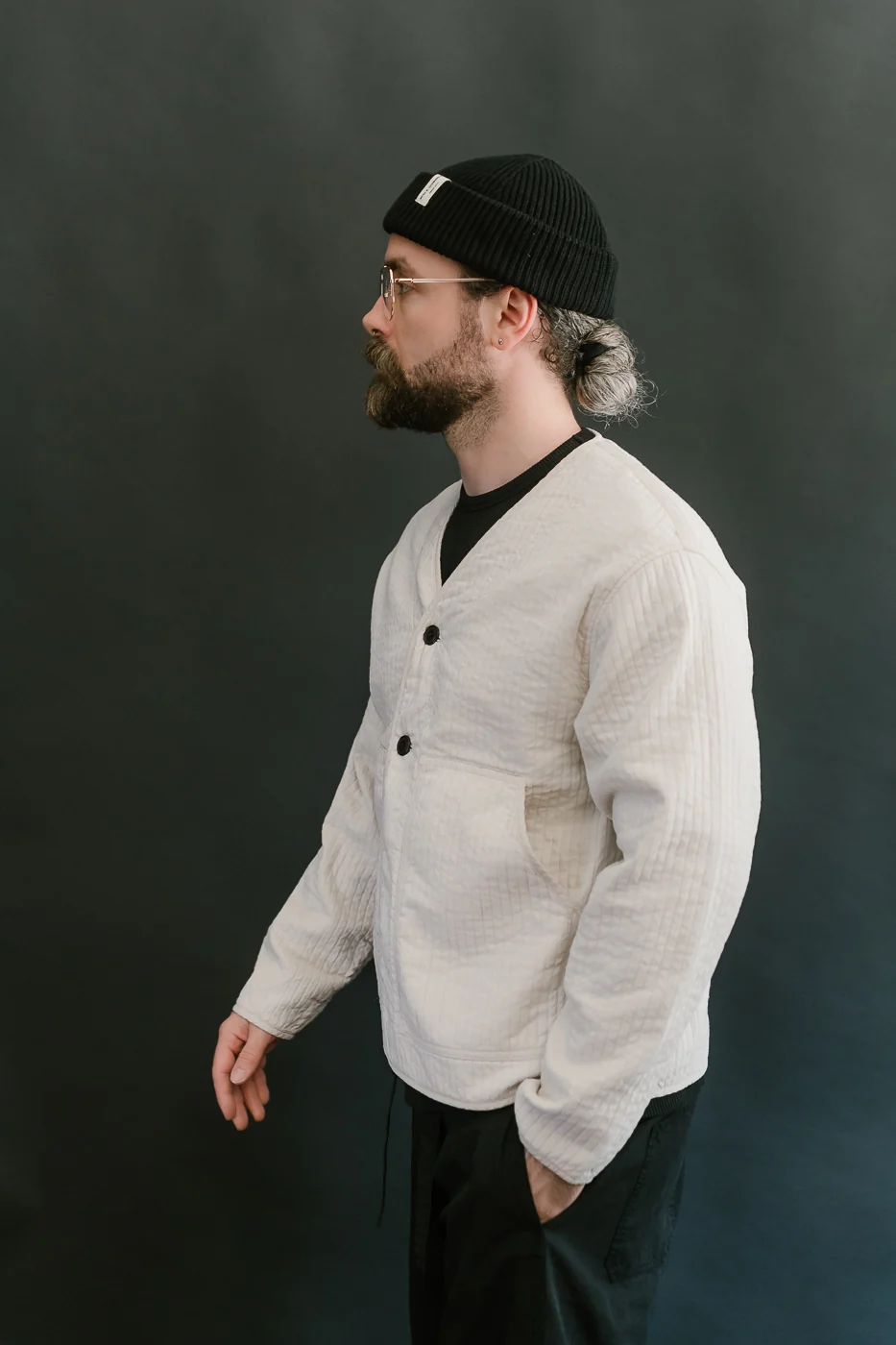 M-B-019 - Baseball Cardigan Armor Quilt Cotton - Shell - Image 14