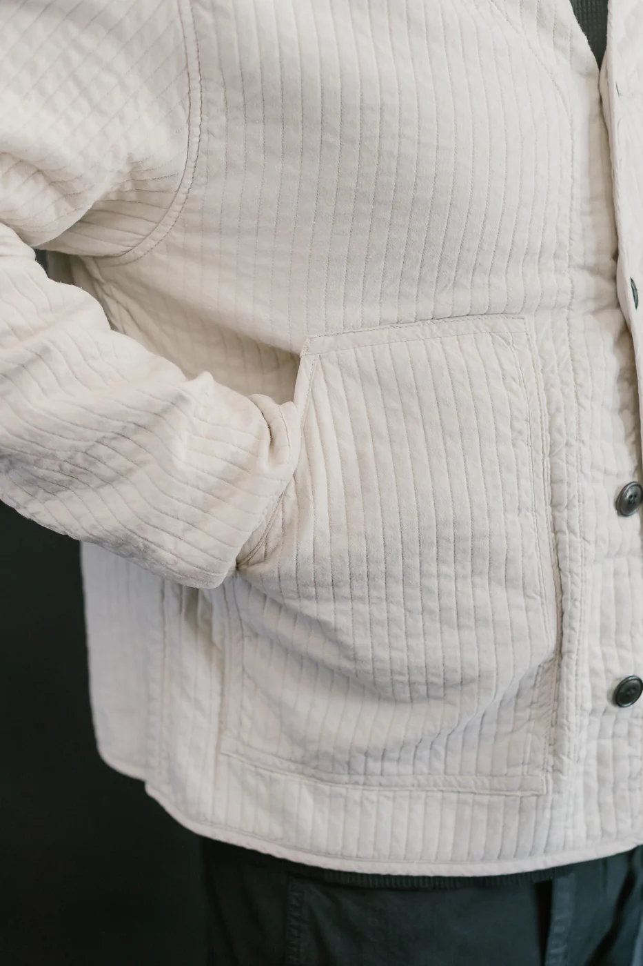 M-B-019 - Baseball Cardigan Armor Quilt Cotton - Shell - Image 18