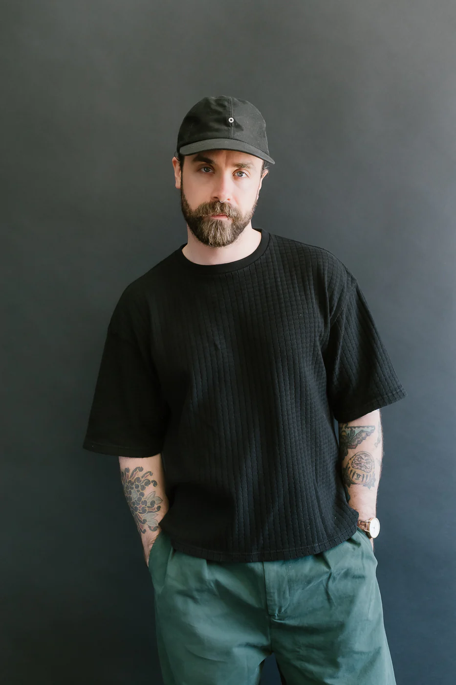 M-J-009 - Cotton Mesh Oversized T-shirt - Black - Image 15