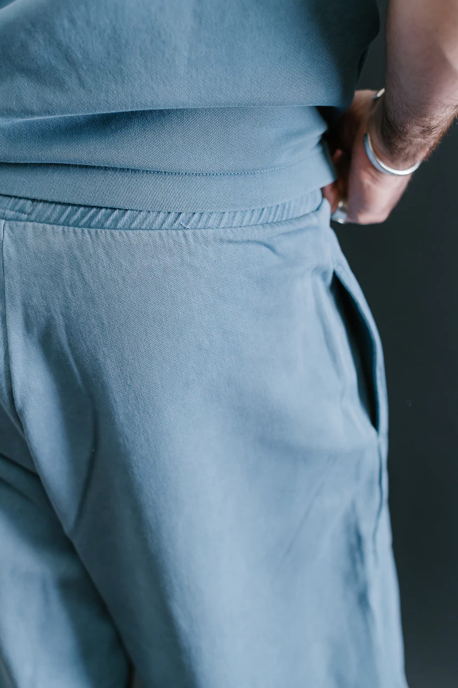 M-J-0003 - Reformer Pants Twill Jersey - Gaz Blue - Image 16