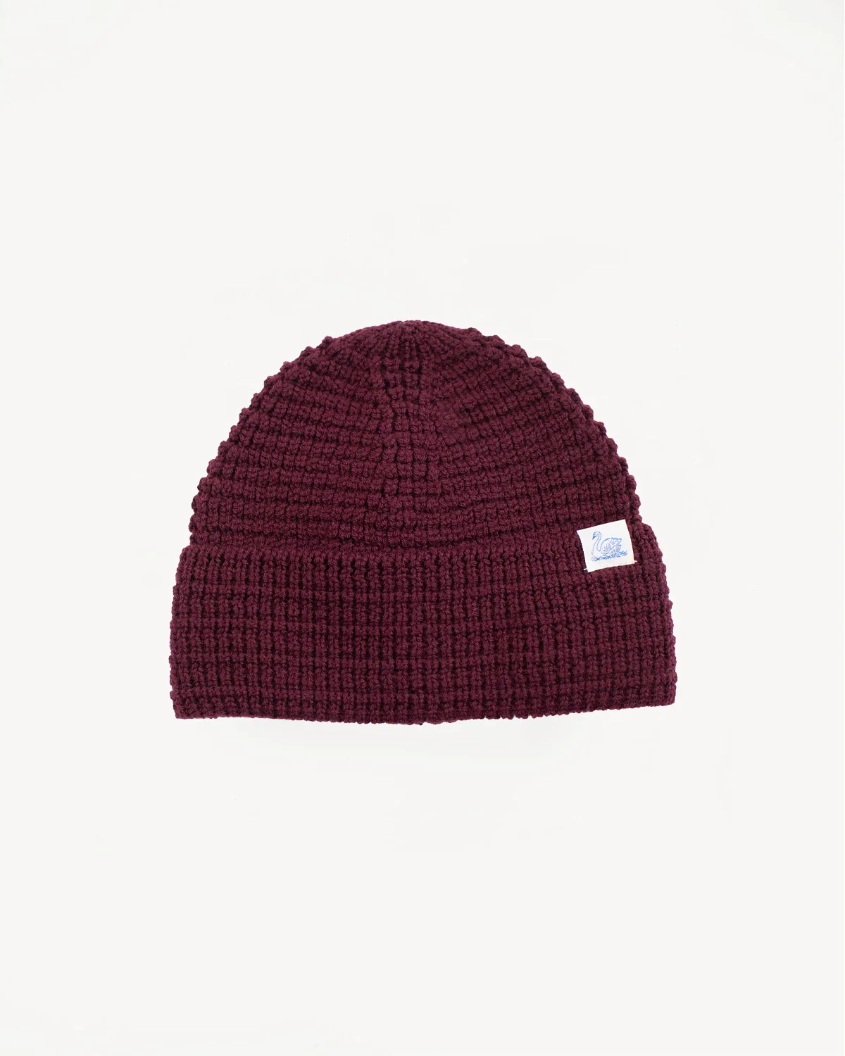 MWBN06.506 - Waffle Structure Sturdy Beanie Merino Wool - Burgundy