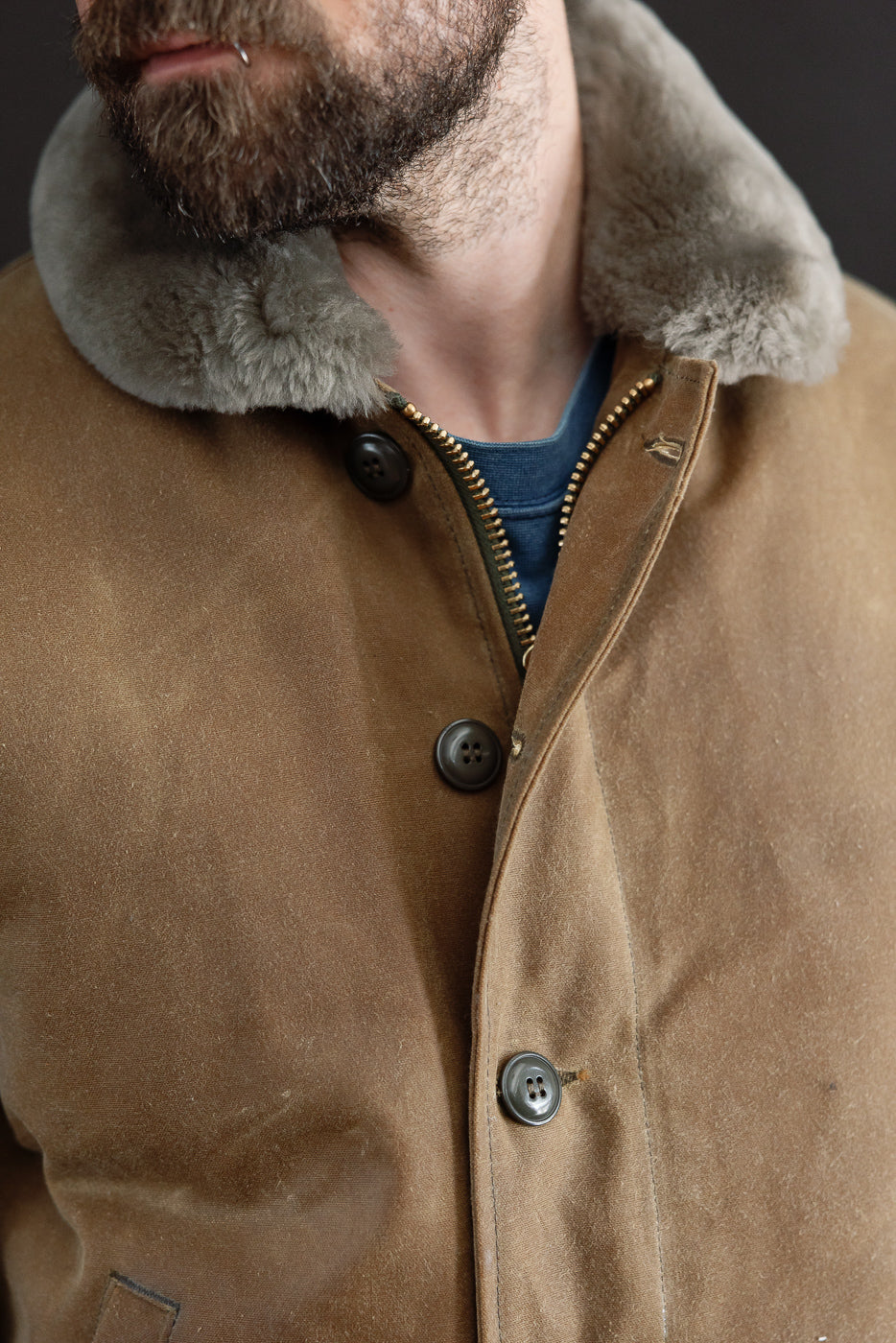 N-1 Waxed Deck Jacket - Hardtack, Grey - Image 24