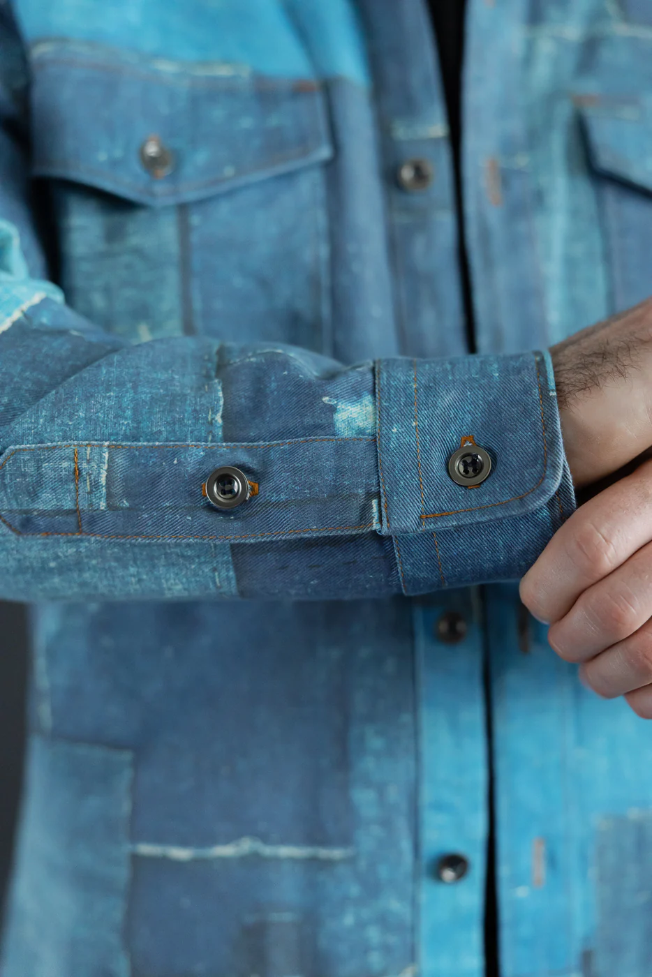 Officer Shirt Printed Boro Natural Denim - Indigo - Image 19