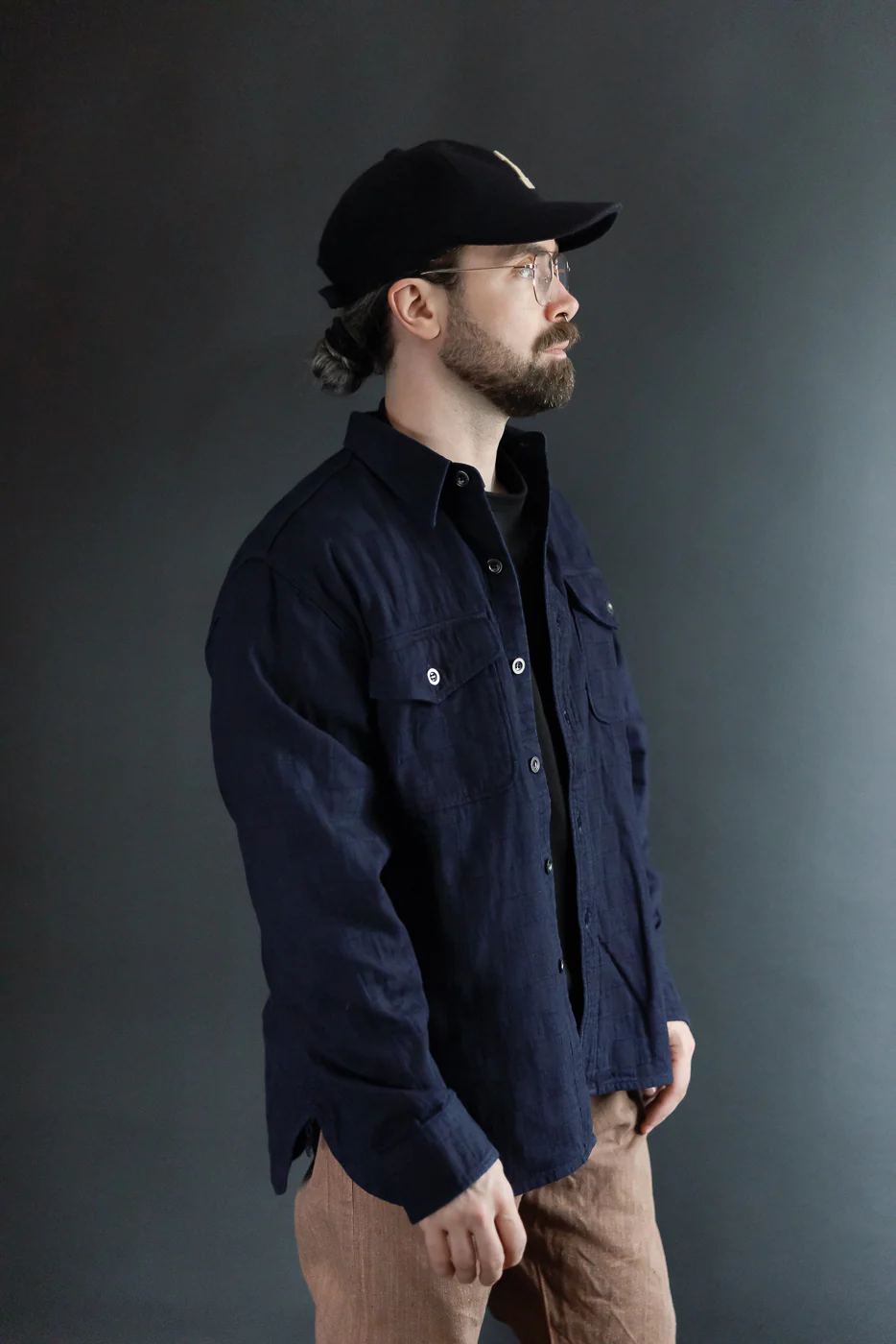 Officer Shirt Jacquard Plaid - Indigo - Image 11