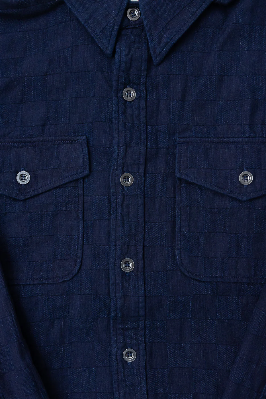Officer Shirt Jacquard Plaid - Indigo - Image 3