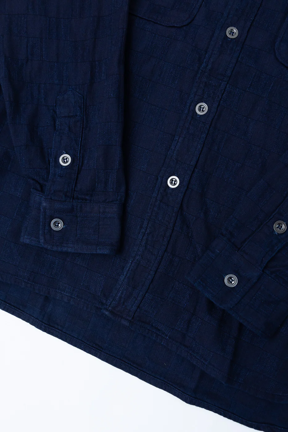 Officer Shirt Jacquard Plaid - Indigo - Image 5