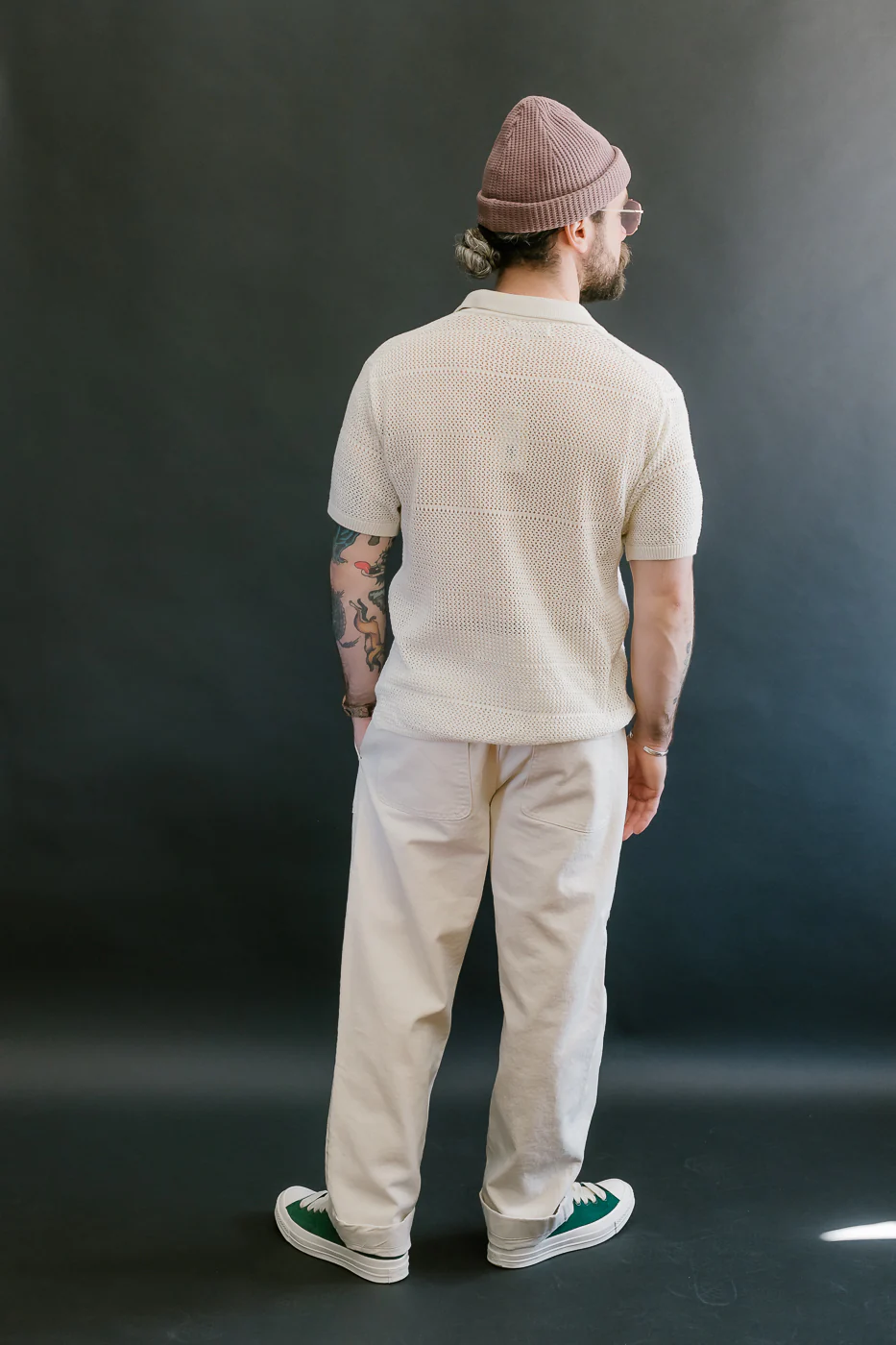 PANTS05.02 - Organic Cotton Broken Twill Drawstring Pants - Nature - Image 10
