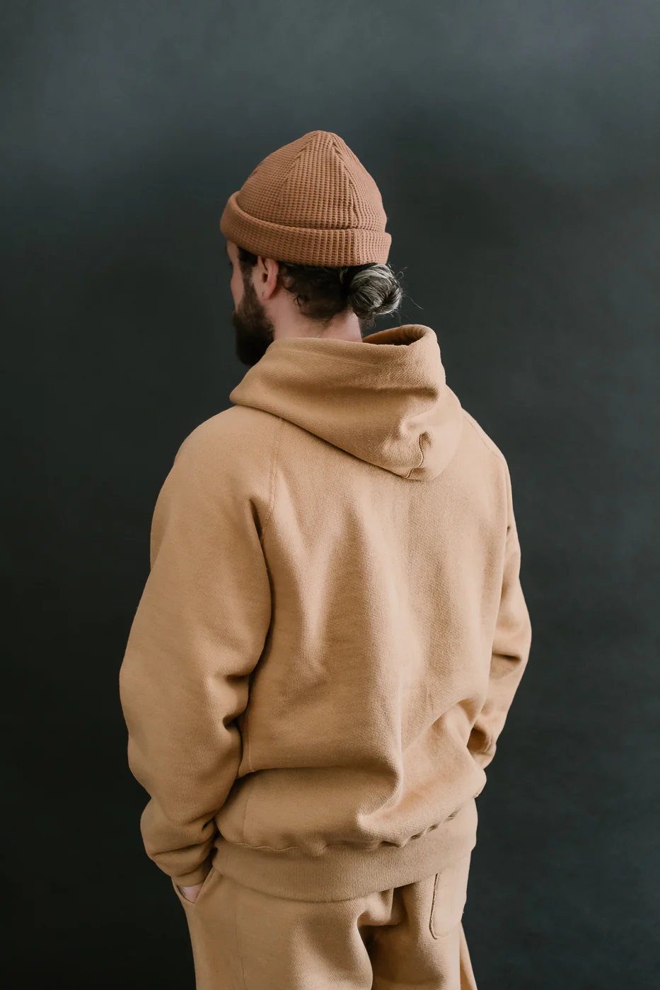 Pullover Hoodie - Double Heavyweight French Terry Foxfibre® - Coyote 80 - Image 12