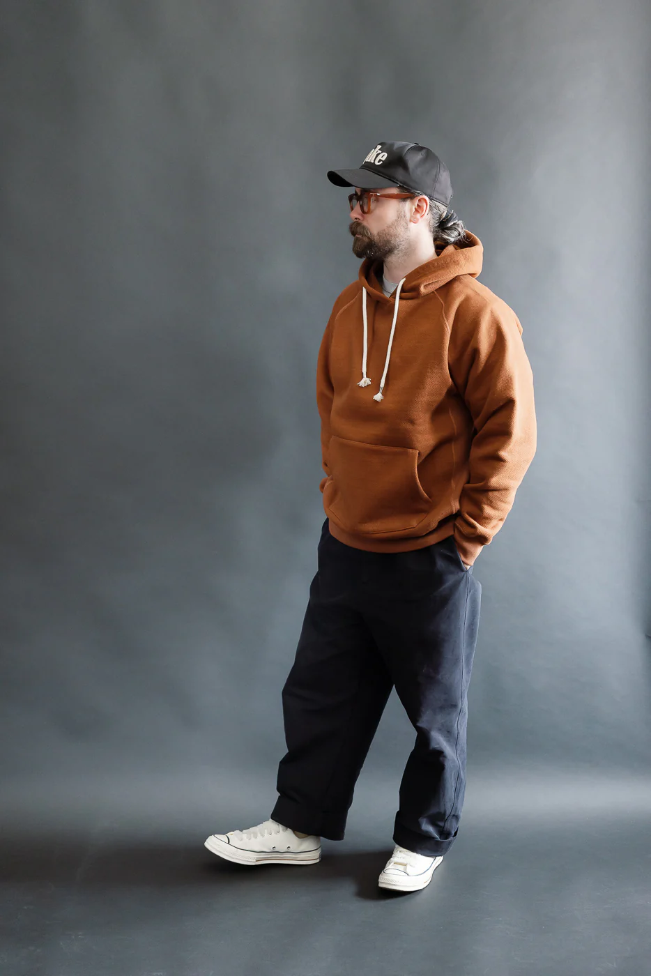 Pullover Hoodie - Double Heavyweight French Terry - Rust - Image 6