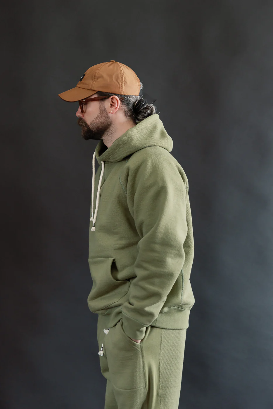 Pullover Hoodie - Double Heavyweight French Terry - Sage - Image 12