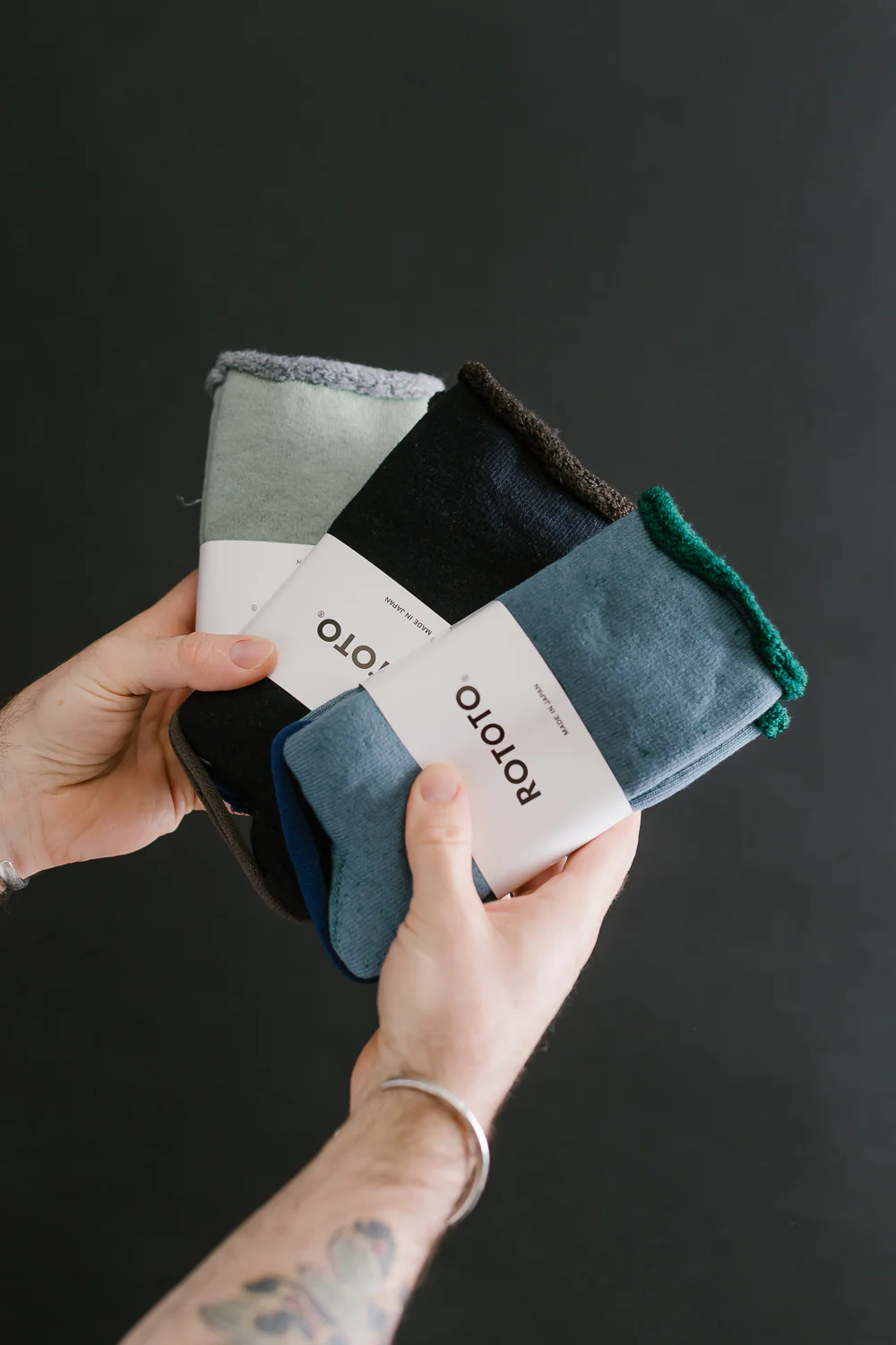 R1434 - Double Face Cozy Sleeping Socks "Extra Fine Merino" - Navy, Brown - Image 4
