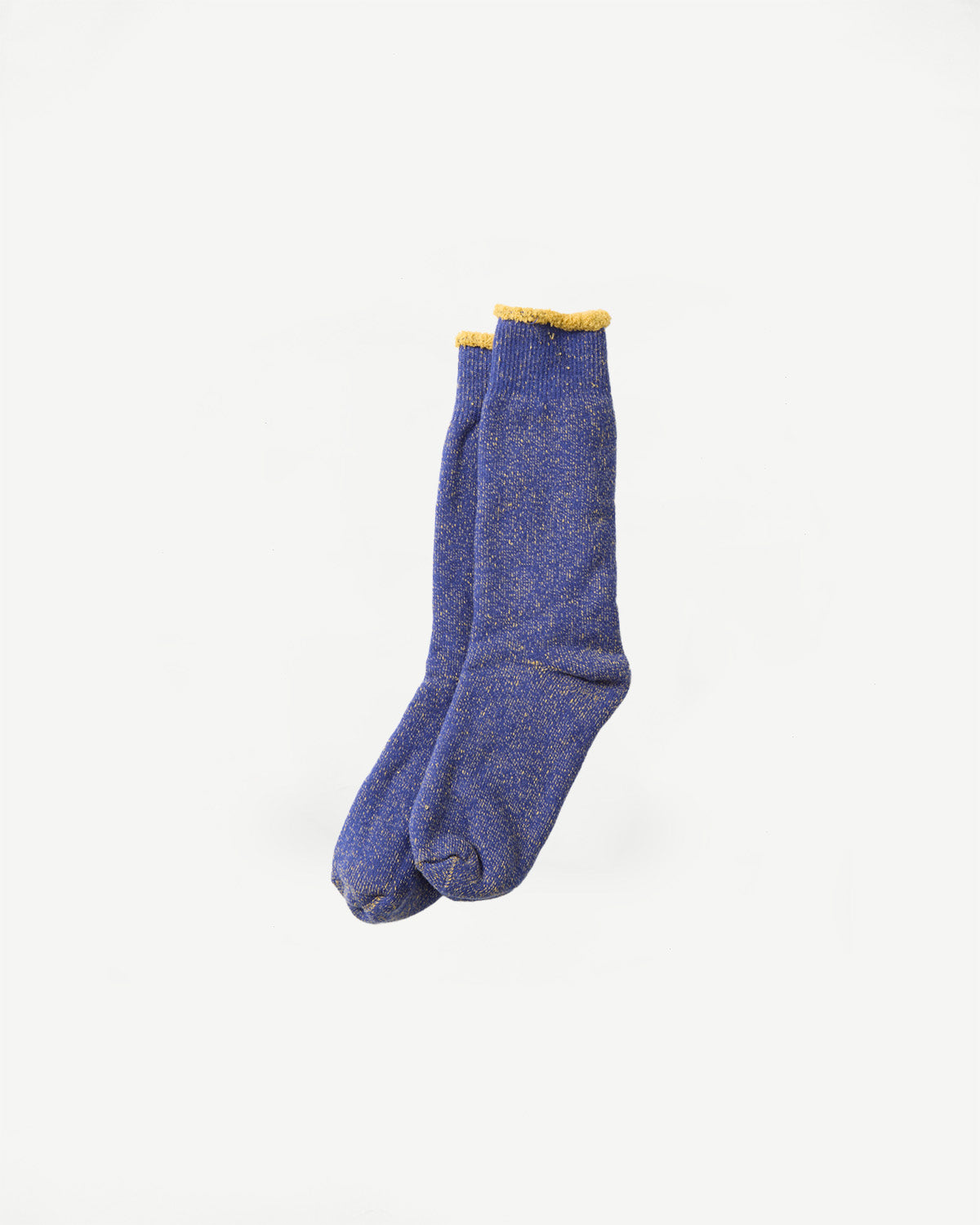 R1612 - Reversible Pile Socks - Blue, Light Yellow